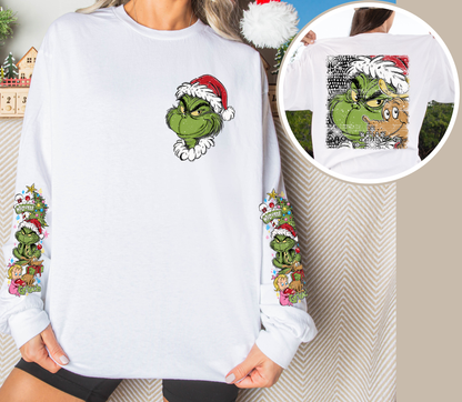 Christmas Green Holiday Character Long Sleeve Shirt | Family Christmas Shirt | Youth & Adult Sizes