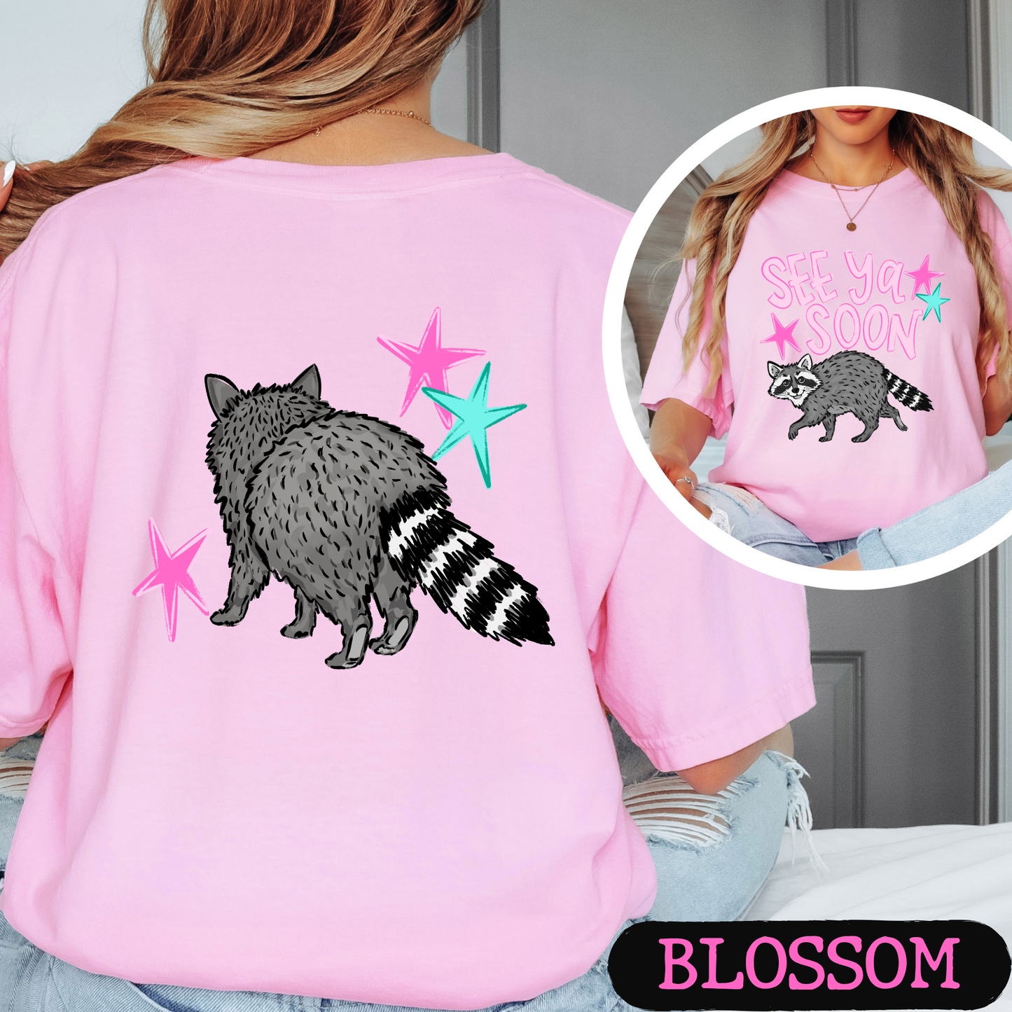 See Ya Soon Raccoon Graphic Tee | Funny Cute Raccoon Shirt | Trendy Comfort Colors T-Shirt