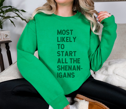 Holiday “Most Likely To…” Sweatshirt | Funny Christmas Crewneck | Adults & Teens | Custom Phrase Available