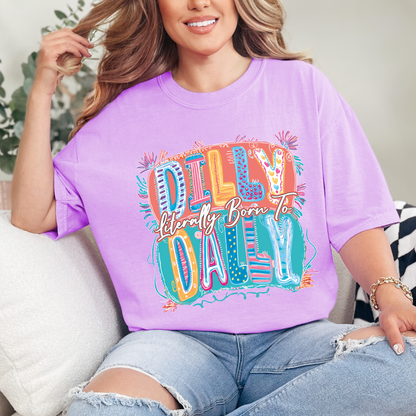 Dilly Dally Graphic Tee | Funny Colorful Retro Shirt | Cute Trendy Women’s T-Shirt | Comfort Colors Style
