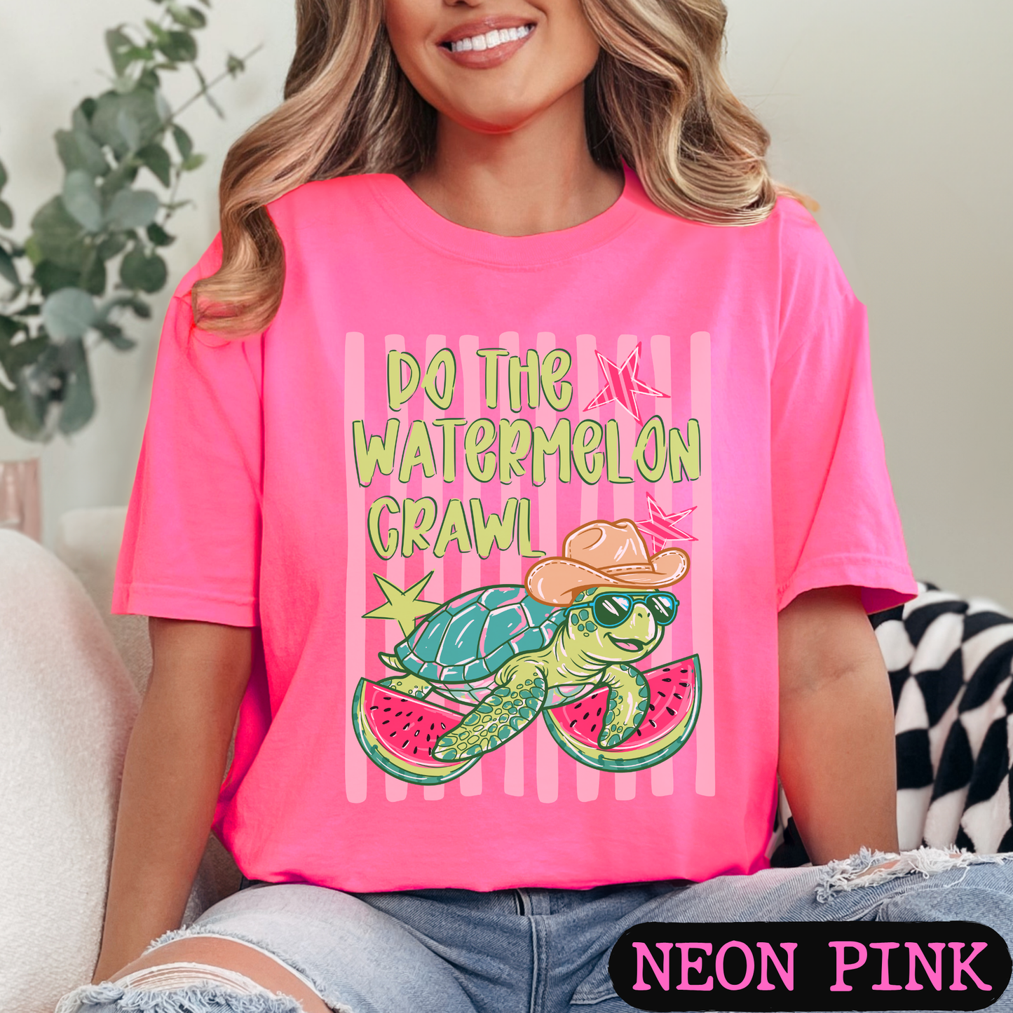 Do The Watermelon Crawl Turtle Graphic Tee | Summer Beach Shirt | Comfort Colors T-Shirt