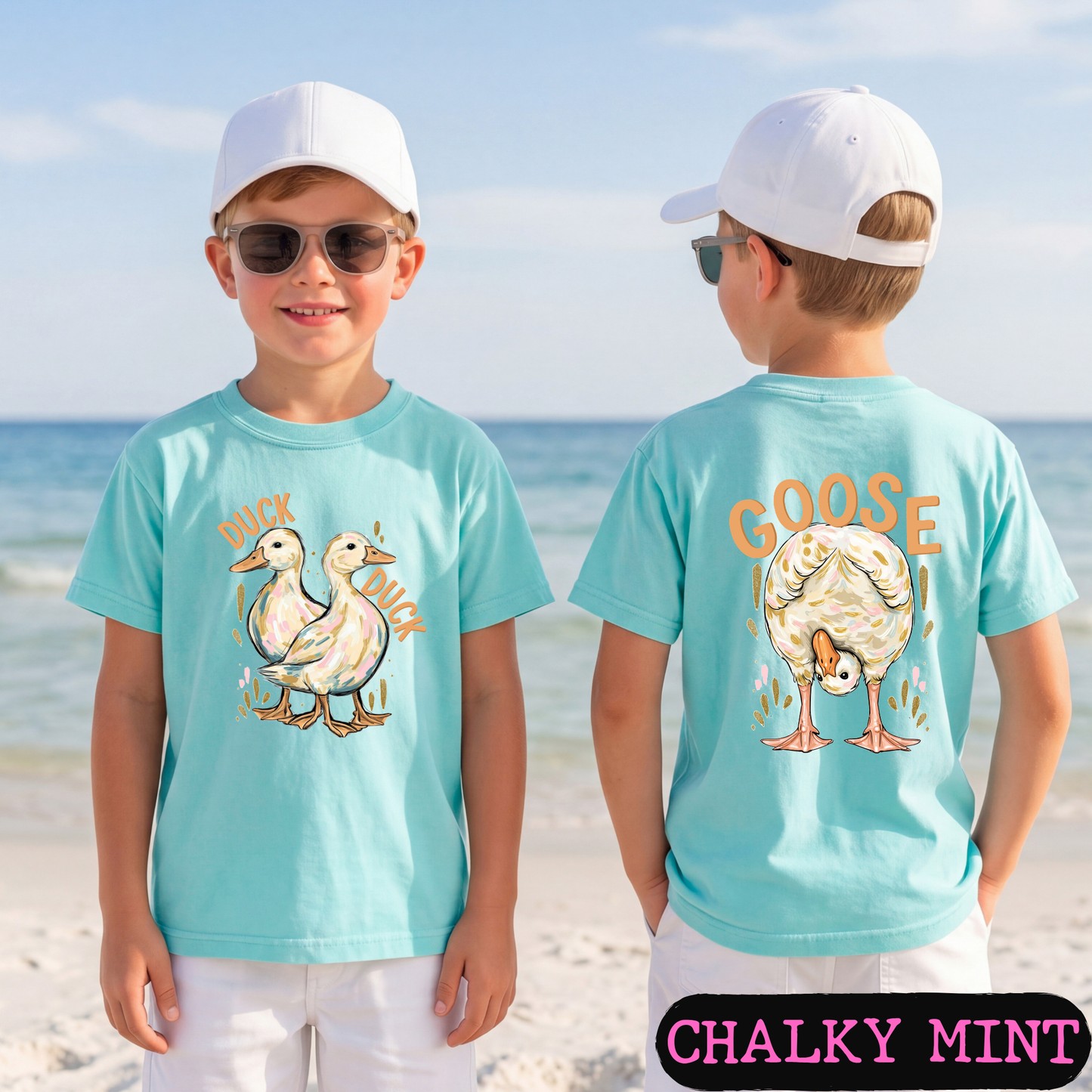 Duck Duck Goose Shirt | Funny Farm Animal Graphic Tee | Front & Back Print