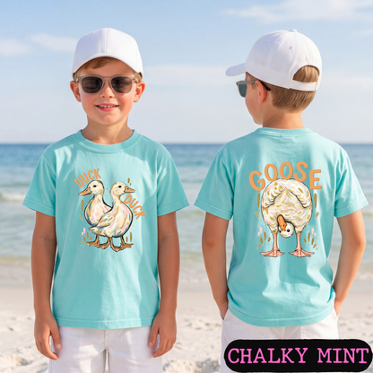 Duck Duck Goose Shirt | Funny Farm Animal Graphic Tee | Front & Back Print