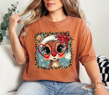 Cute Christmas Reindeer Tee | Holiday Graphic T-Shirt