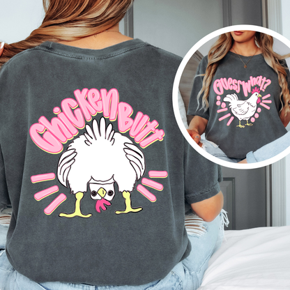 Guess What Chicken Butt Shirt | Funny Chicken Graphic Tee | Cute Farm Humor T-Shirt