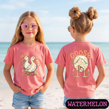 Duck Duck Goose Shirt | Funny Farm Animal Graphic Tee | Front & Back Print