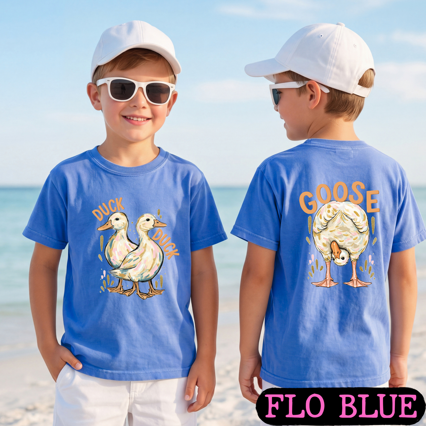 Duck Duck Goose Shirt | Funny Farm Animal Graphic Tee | Front & Back Print