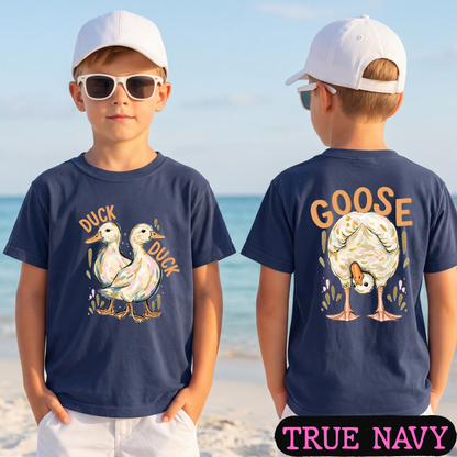 Duck Duck Goose Shirt | Funny Farm Animal Graphic Tee | Front & Back Print