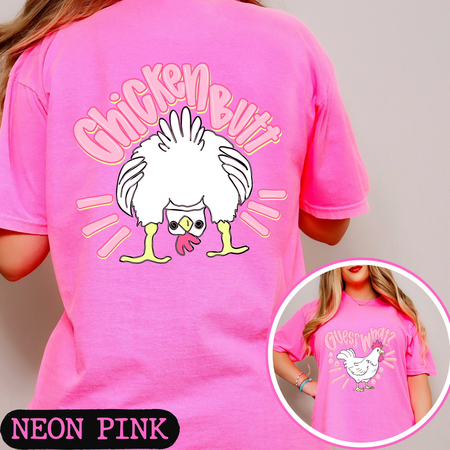 Guess What Chicken Butt Shirt | Funny Chicken Graphic Tee | Cute Farm Humor T-Shirt