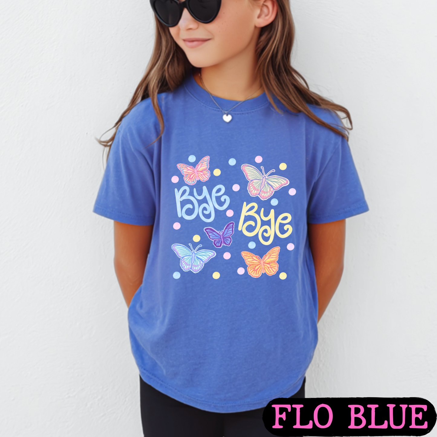 Bye Bye Butterfly Tee | Colorful Spring Graphic T-Shirt | Cute Butterfly Shirt