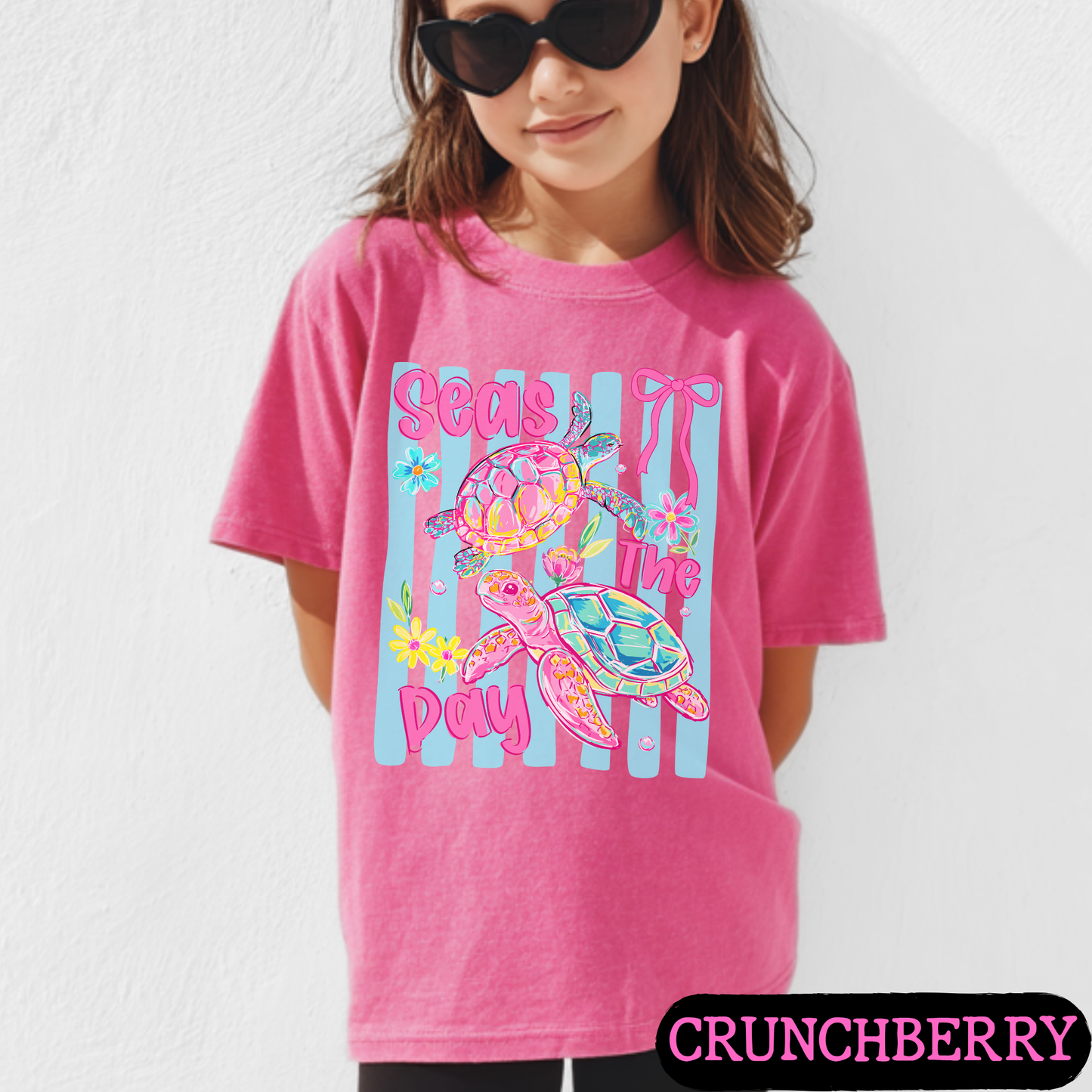 Seas The Day Sea Turtle Graphic Tee | Coastal Beach Shirt | Summer Vacation Tee | Ocean Lover Gift | Cute Turtle Shirt