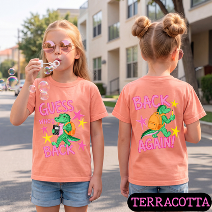 Guess Who's Back Back Again Alligator Back to School Comfort Colors Shirt | Funny Teacher & Student Graphic Tee | Back To School Shirt